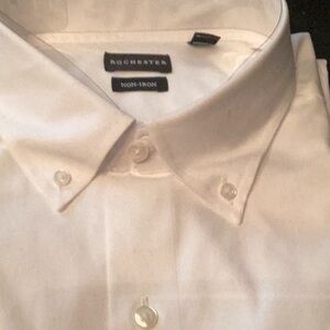 ROCHESTER Solid White Men’s Button-Down Collar Long Sleeves Big Tall.  19  34/35